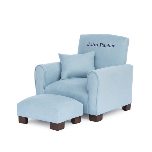 Silla para niños, mecedora para niños pequeños, sillón tapizado para niños - Gamuza ruborizada 