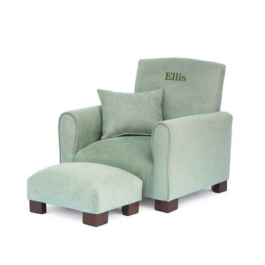 Silla para niños, mecedora para niños pequeños, sillón tapizado para niños - Gamuza ruborizada 